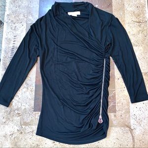 Women’s SZ S MICHAEL KORS Black Side Zip Top